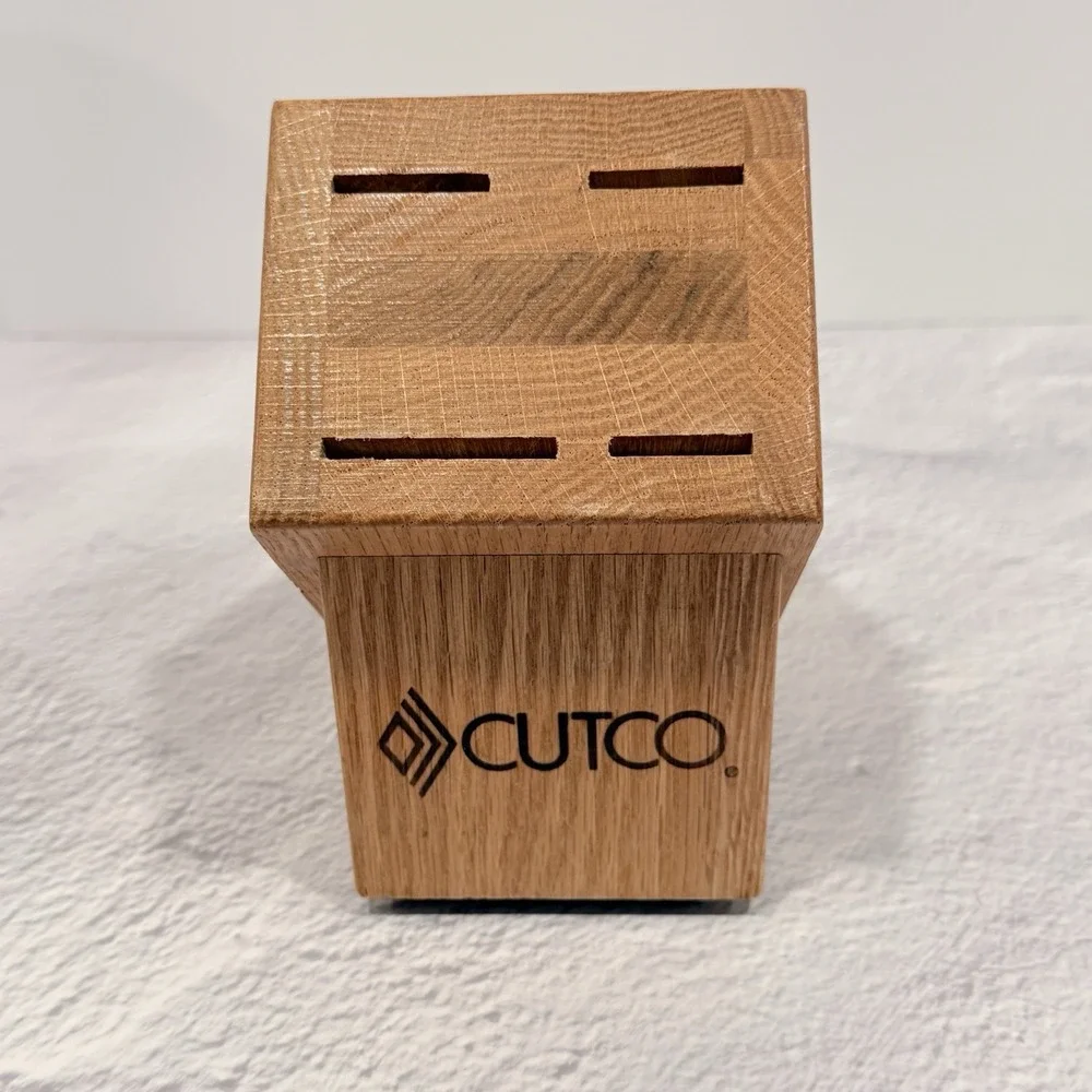 Cutco Wood Knife Block 4 Slot USA Honey Oak